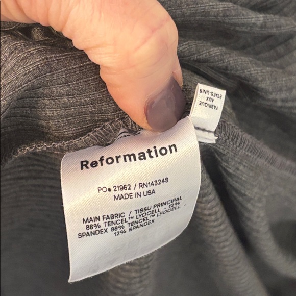 Reformation Cassie Square Neck Slit Midi Dress - Picture 5 of 8